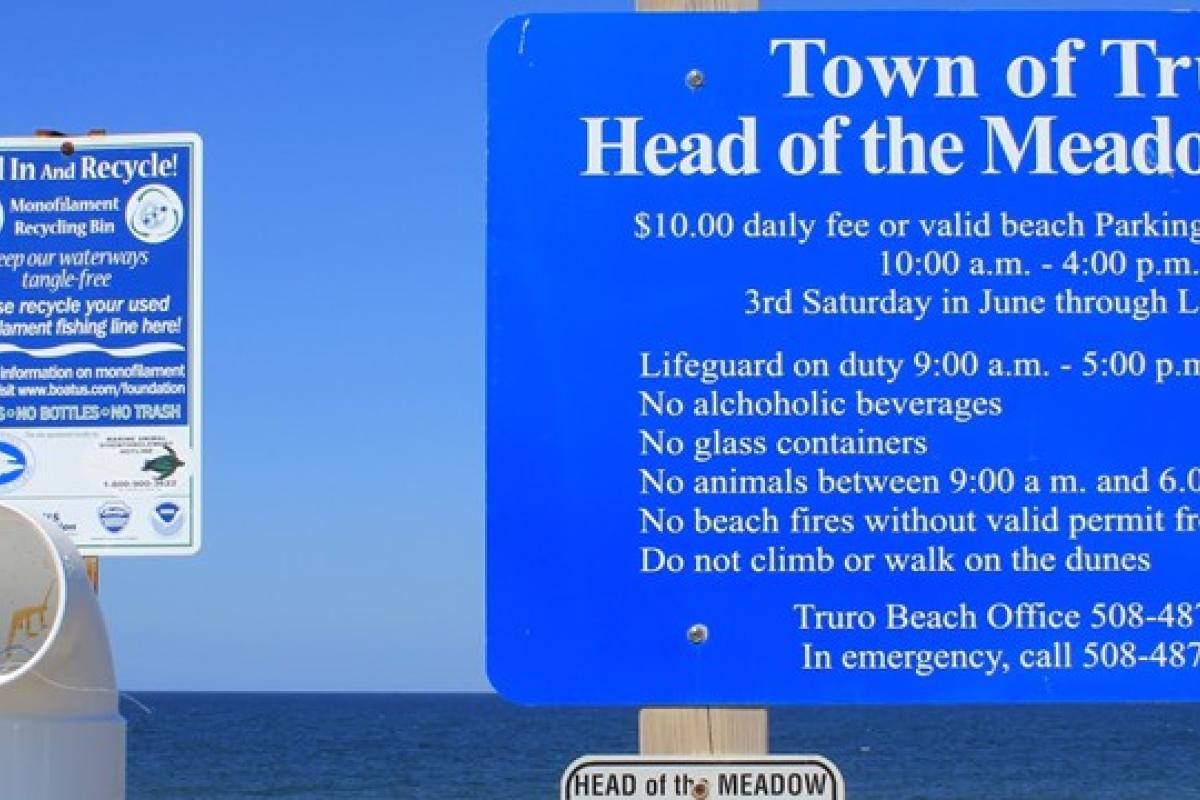 Head of the Meadow Beach Sign