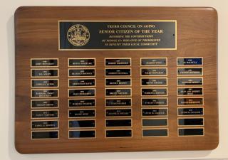 Truro Senior Citizen of the Year Plaque