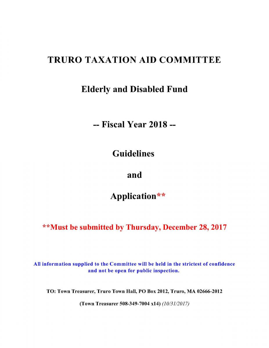 Tax Aid Fund Application