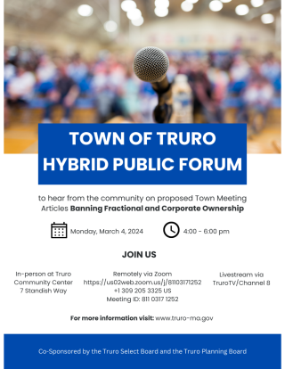 Town of Truro Hybrid Public Forum