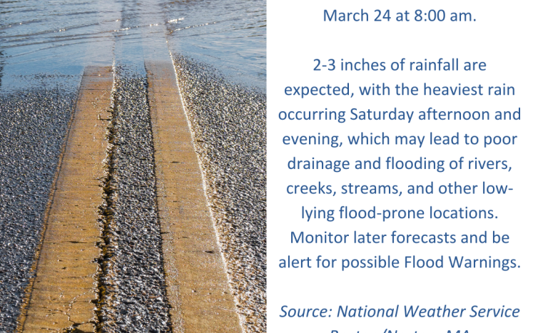 Flood Watch in effect for Truro from March 23 at 8:00 am until March 24 at 8:00 am